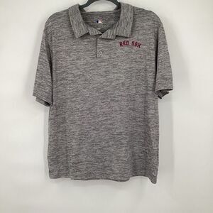 Mens MLB Boston Red Sox‎ Performance Polo Shirt Gray large